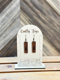 Redwood Tree with Stars Dangly Earrings