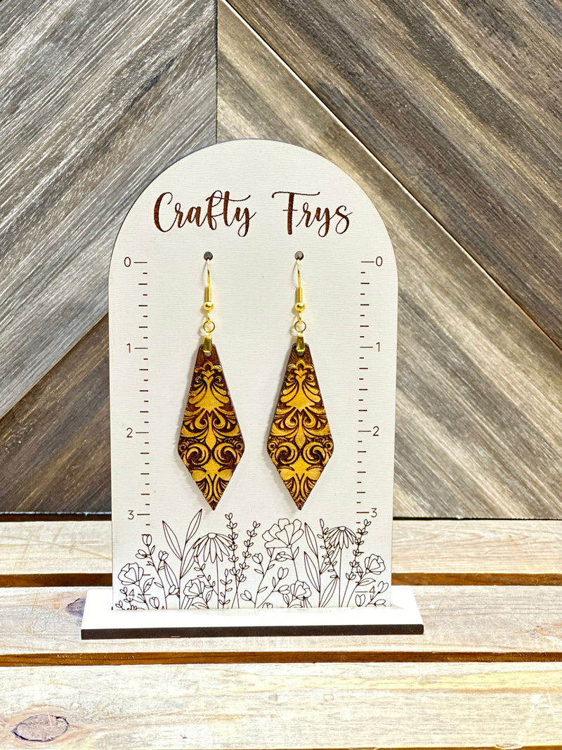 Art Deco Yellow Gold Diamond-Drop Earrings