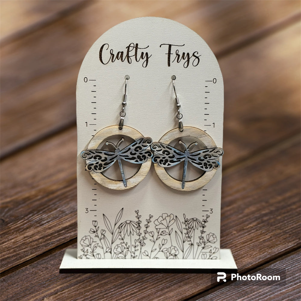 Dangly Round Dragonfly Earrings