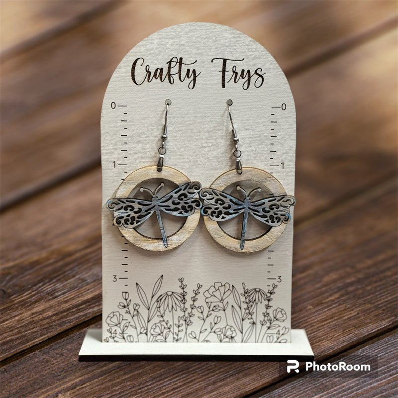 Dangly Round Dragonfly Earrings