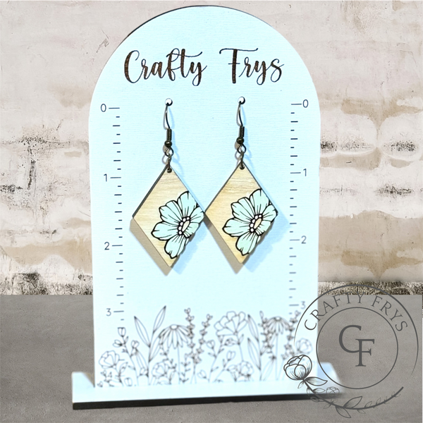 Diamond Flower Blossom Earrings