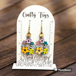 Retro Flowers Dangly Earrings