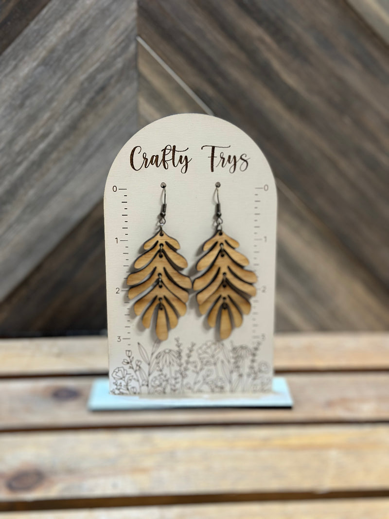 Flowing Leaves Wooden Earrings