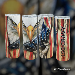 American Flag with Eagle tumbler