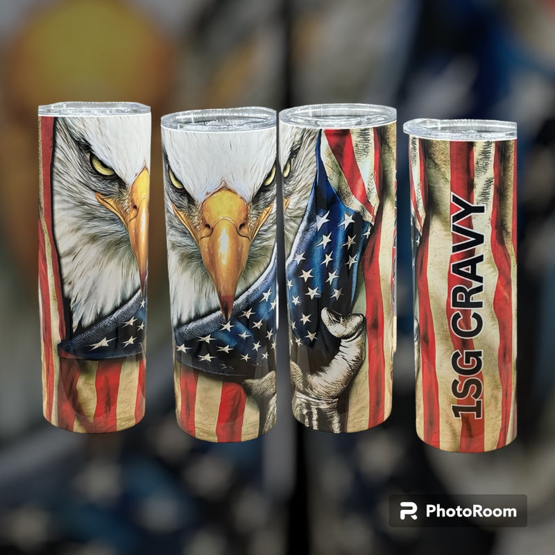 American Flag with Eagle tumbler