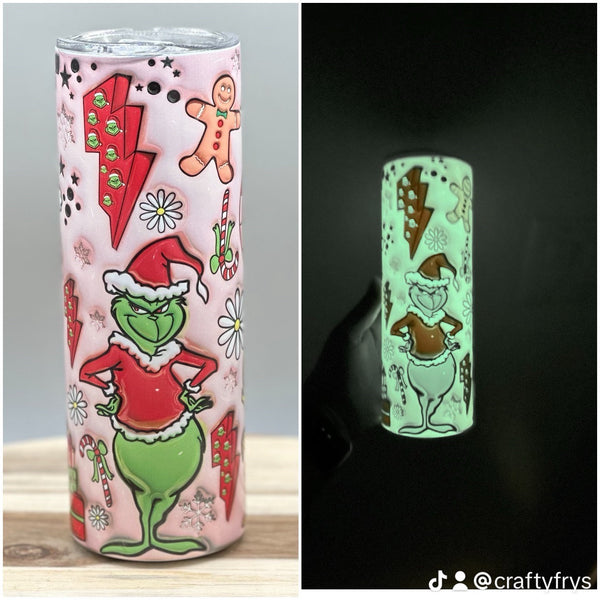 Grinch Collage Pink Color Chaging Tumbler