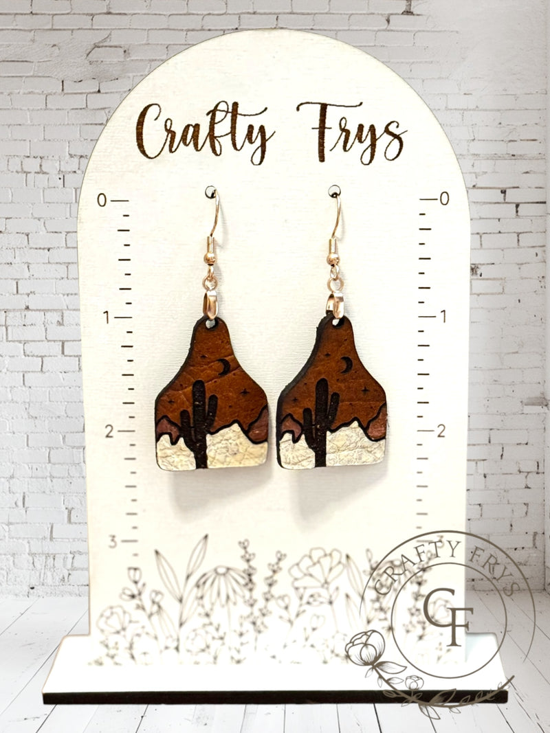 Desert Cactus Ear Tag Earrings