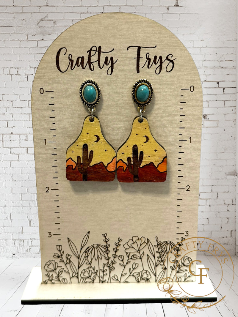 Desert Cactus Ear Tag Earrings